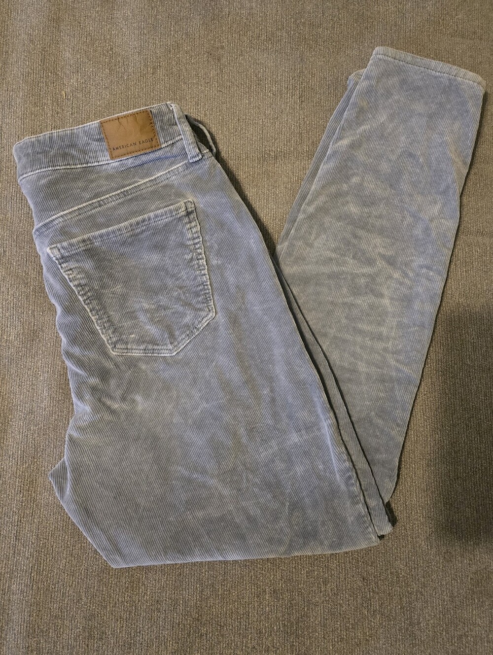 American Eagle Outfitters Womens Blue Gray Corduroy High Rise Jeggings